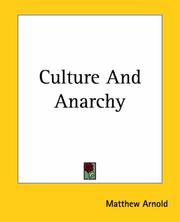 Cover of: Culture And Anarchy by Matthew Arnold