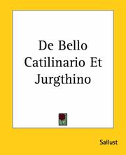 Cover of: De Bello Catilinario Et Jurgthino