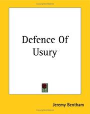 Cover of: Defence Of Usury