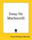 Cover of: Essay On Machiavelli