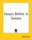 Cover of: Essays Before A Sonata