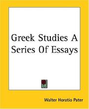 Cover of: Greek Studies A Series Of Essays | Walter Pater