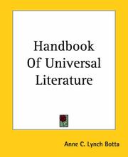 Cover of: Handbook Of Universal Literature by Anne C. Lynch Botta