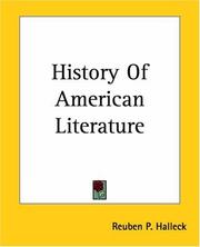 Cover of: History Of American Literature by Reuben Post Halleck
