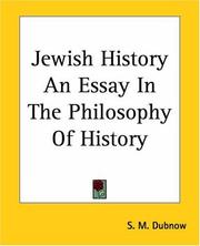 Cover of: Jewish History An Essay In The Philosophy Of History