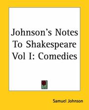 Cover of: Johnson's Notes To Shakespeare: Comedies