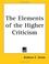 Cover of: The Elements of the Higher Criticism