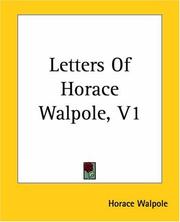 Cover of: Letters Of Horace Walpole by Horace Walpole