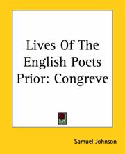 Cover of: Lives Of The English Poets Prior: Congreve