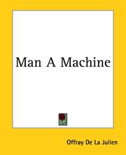 Cover of: Man A Machine