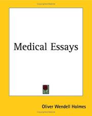 Cover of: Medical Essays by Oliver Wendell Holmes, Sr.