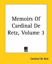 Cover of: Memoirs Of Cardinal De Retz | Jean Francois Paul de Gondi de Cardinal Retz