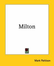 Cover of: Milton by Mark Pattison