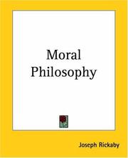 Cover of: Moral Philosophy | Joseph S. J. Rickaby
