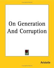 Cover of: On Generation And Corruption | 