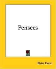 Cover of: Pensees | Blaise Pascal