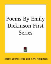 Cover of: Poems By Emily Dickinson (1) by Mabel Loomis Todd, Thomas Wentworth Higginson