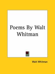 Cover of: Poems By Walt Whitman by Walt Whitman