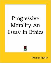 Cover of: Progressive Morality An Essay In Ethics