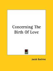 Cover of: Concerning The Birth Of Love