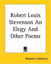 Cover of: Robert Louis Stevenson An Elegy And Other Poems