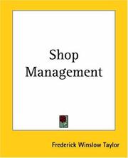 Cover of: Shop Management by Frederick Winslow Taylor