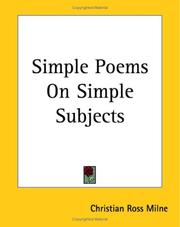 Cover of: Simple Poems On Simple Subjects by Christian Ross Milne