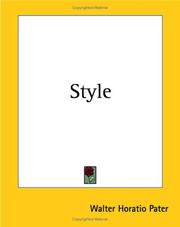 Cover of: Style by Walter Pater