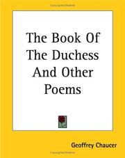 Cover of: The Book of the Duchess And Other Poems