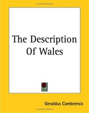 Cover of: The Description Of Wales
