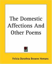 Cover of: The Domestic Affections And Other Poems