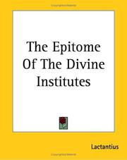 Cover of: The Epitome of the Divine Institutes