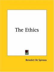 Cover of: The Ethics | Baruch Spinoza
