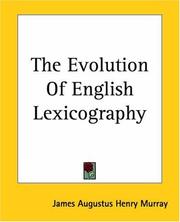 Cover of: The Evolution Of English Lexicography