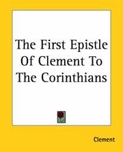 Cover of: The First Epistle Of Clement To The Corinthians