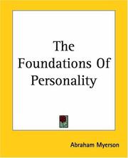 Cover of: Foundations Of Personality by Abraham Myerson, Abraham Myerson