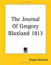 Cover of: The Journal of Gregory Blaxland 1813