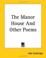 Cover of: The Manor House And Other Poems