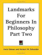 Cover of: Landmarks for Beginners in Philosophy