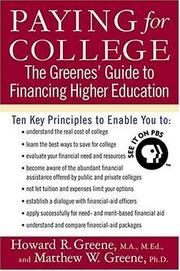 Cover of: Paying for College: The Greenes' Guide to Financing Higher Education