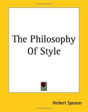 Cover of: The Philosophy of Style by Herbert Spencer