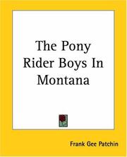 Cover of: The Pony Rider Boys In Montana