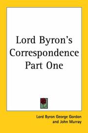 Cover of: Lord Byron's Correspondence by Lord Byron