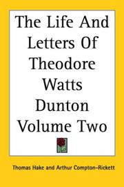 Cover of: The Life and Letters of Theodore Watts Dunton