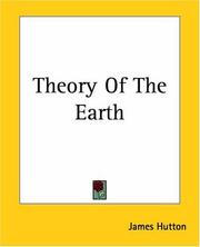 Cover of: Theory of the Earth