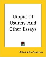 Cover of: Utopia Of Usurers And Other Essays by Gilbert Keith Chesterton