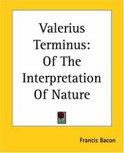 Cover of: Valerius Terminus: Of The Interpretation Of Nature
