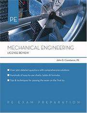 Cover of: Mechanical Engineering License Review     (Pe Exam Preparation) by John D. Constance, Donald G. Newnan