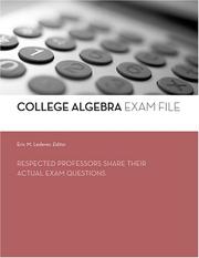Cover of: College Algebra Exam File by Donald Newman