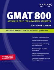 Cover of: Kaplan GMAT 800, 2007-2008 Edition by Kaplan Publishing